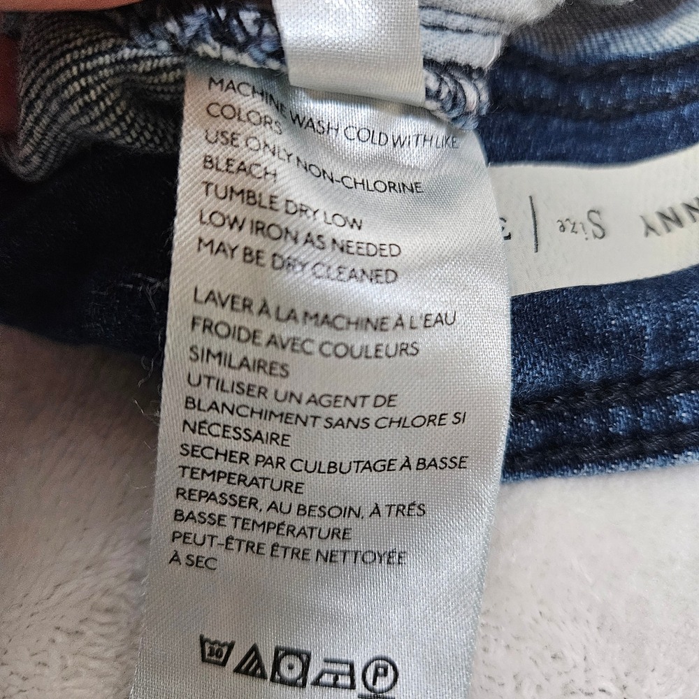 Pilcro Anthropologie High Rise Skinny Jeans Dark Wash Sailor Button Blue Size 30 - Picture 11 of 11